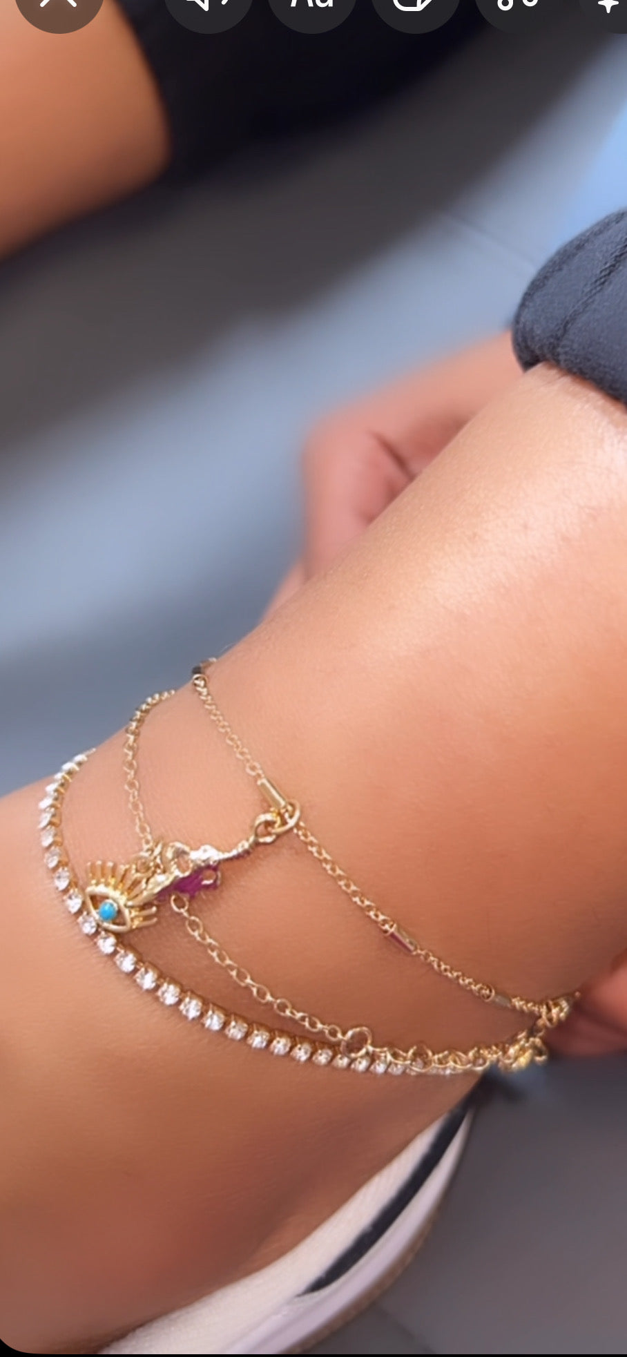 Evil eye anklet