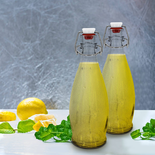 Glass Swing Top Bottles -8.5 oz. Teardrop Design (Set of 12)