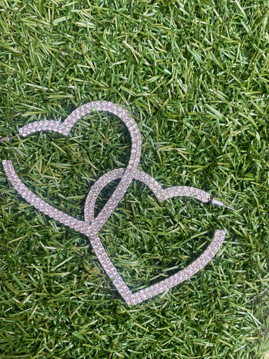Diamond Heart Hoops