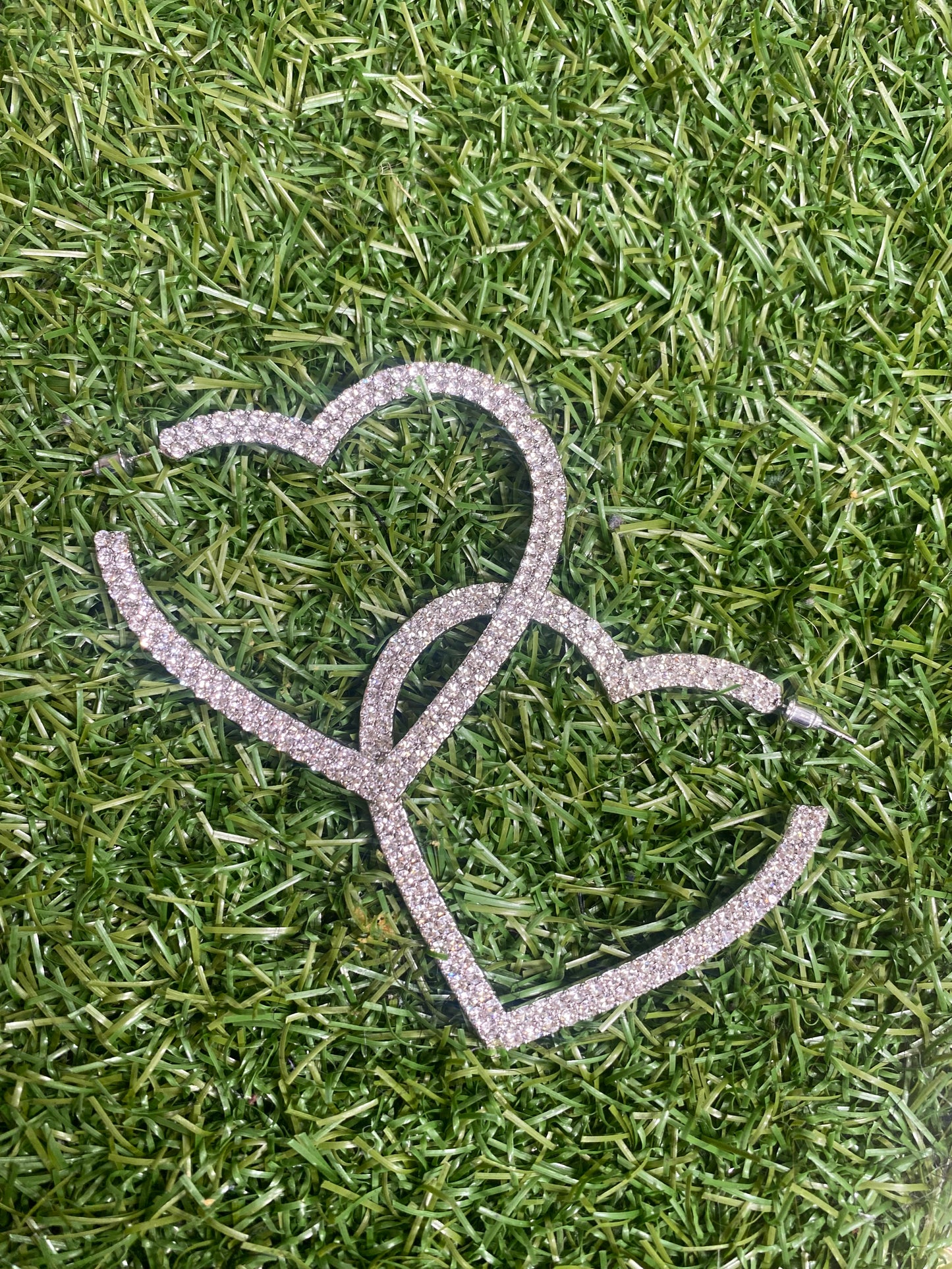 Diamond Heart Hoops