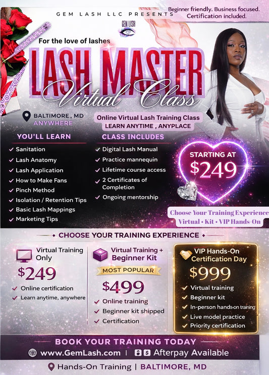 Eyelash Extension Class | Lash Master Virtual Certification Training