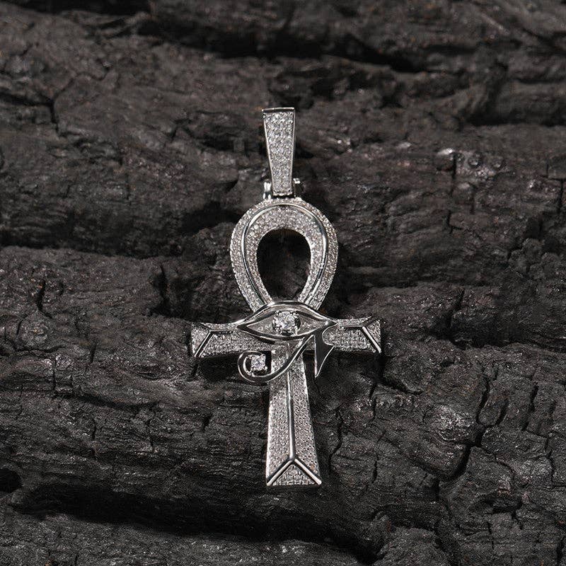 Eye Of Horus Ankh Cross Pendant Necklace in Solid Copper